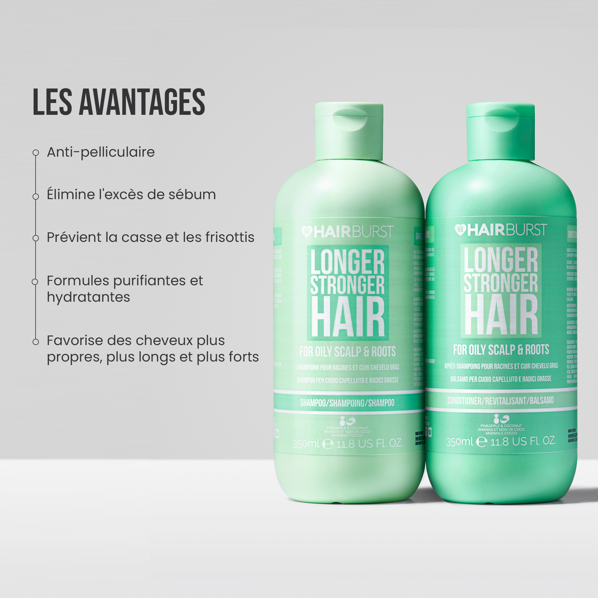 Shampoing et après-shampoing pour le cuir chevelu et les racines à tendance grasse 3MS